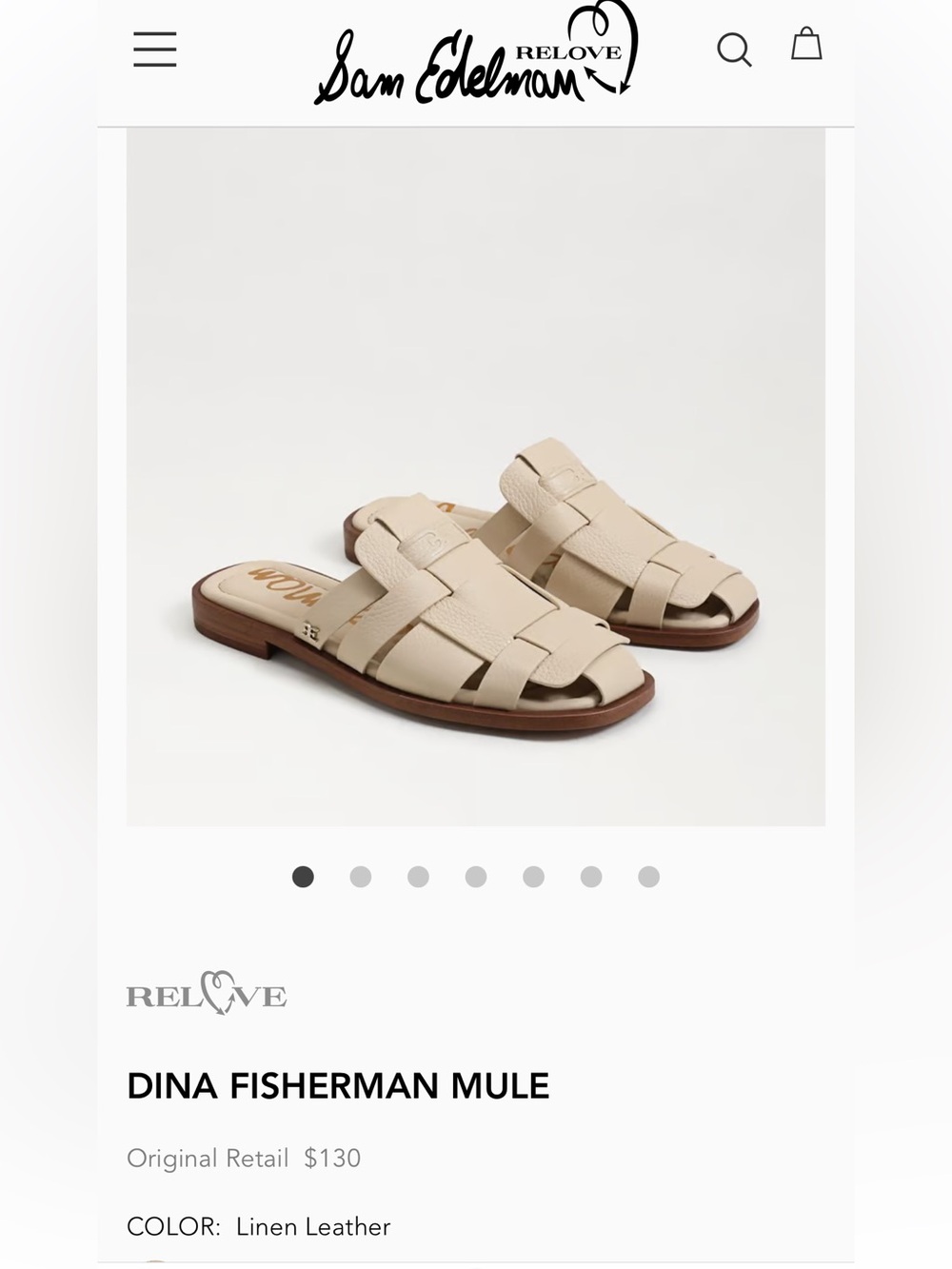 Sam Edelman Dina Fisherman Mule Sandal - Linen Leather/Cream